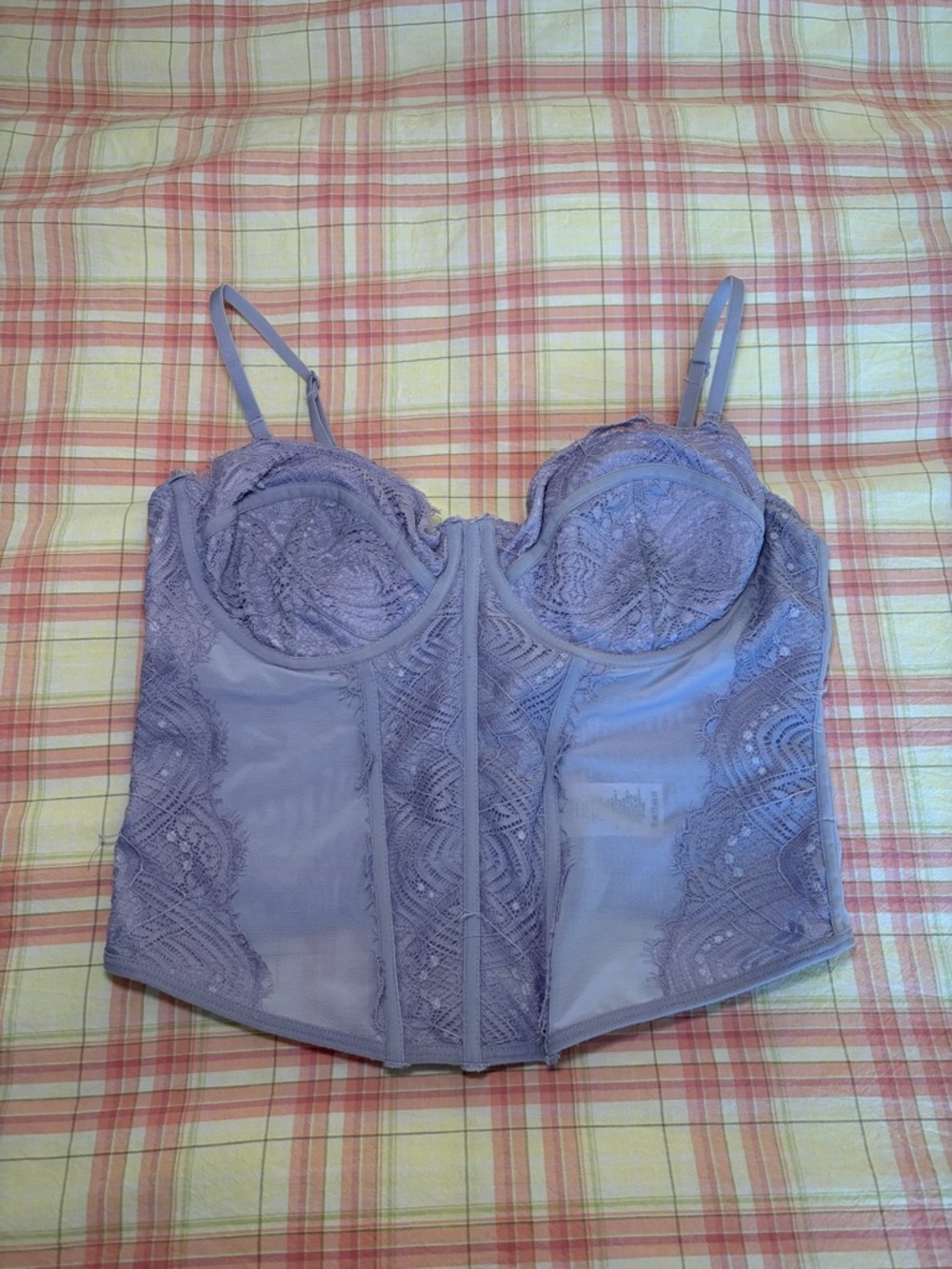 Garage Lilac Corset Top with Lace Detailing